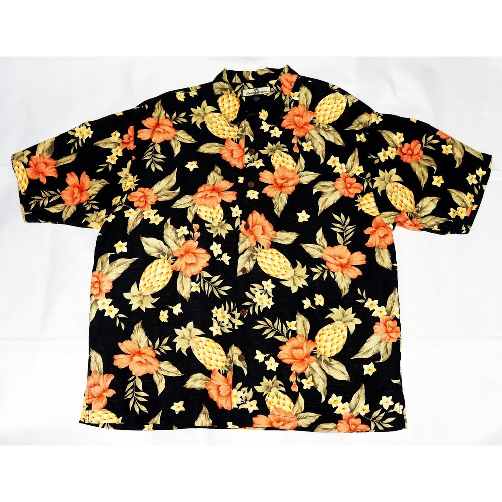 Tommy Bahama Men's Short Sleeve 100% Silk Tropical Shirt Size Large